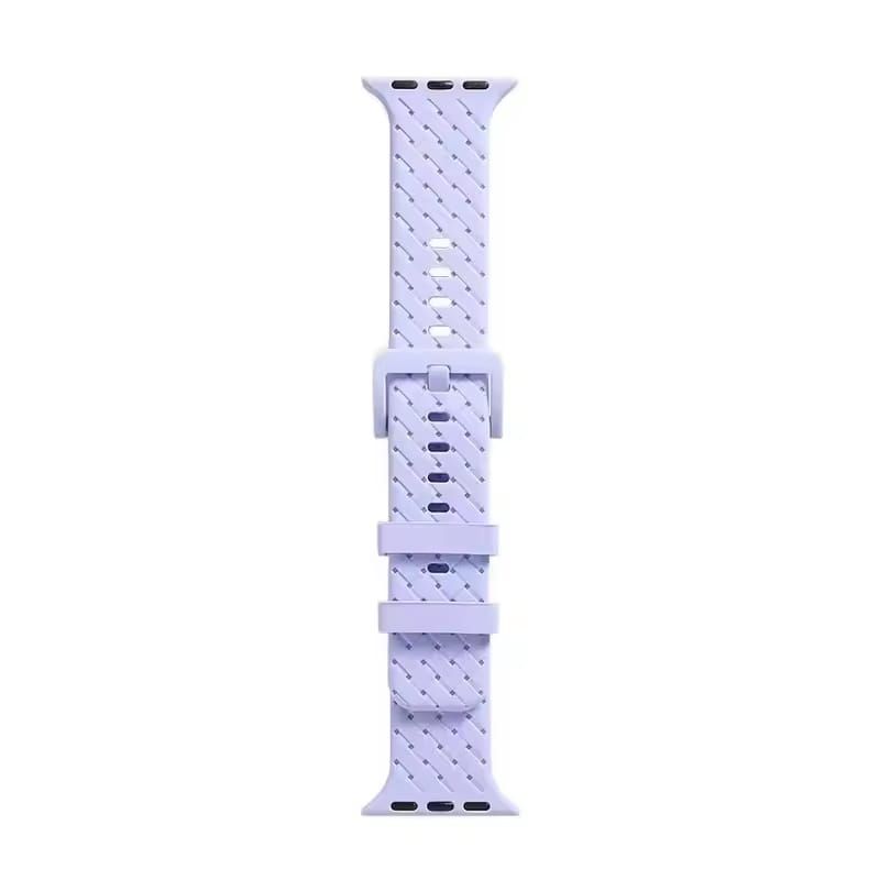 GENERICO - CORREA SILICONA LABRADA PARA WATCH 44-45-46-49 mm LILA