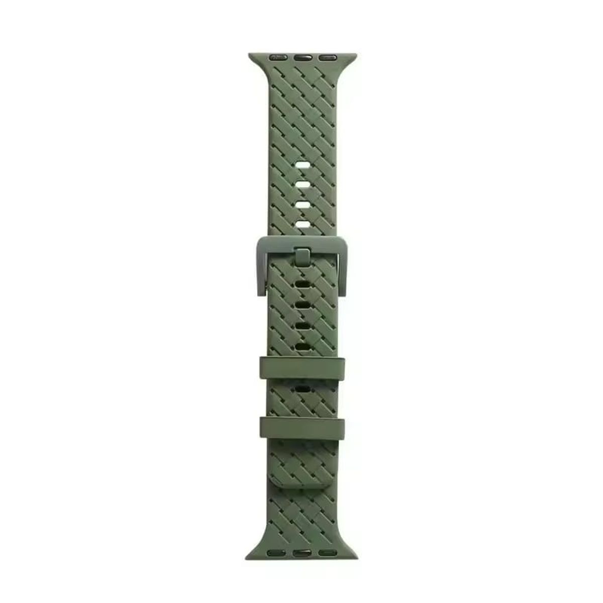 GENERICO - CORREA SILICONA LABRADA PARA WATCH 44-45-46-49 mm VERDE
