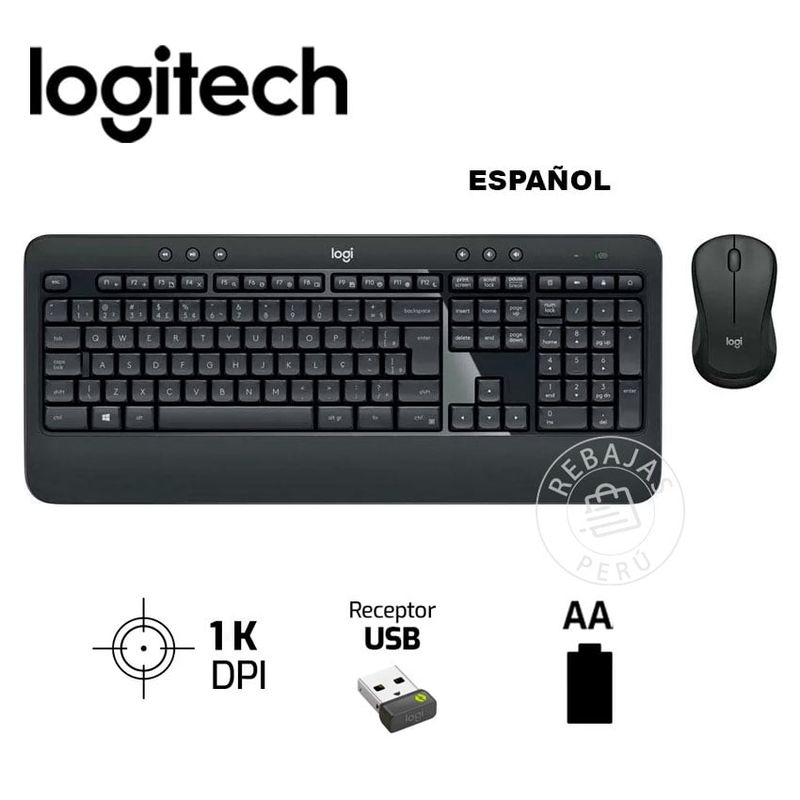 LOGITECH - Logitech MK540 Combo Inalámbrico con Diseño Ergonómico