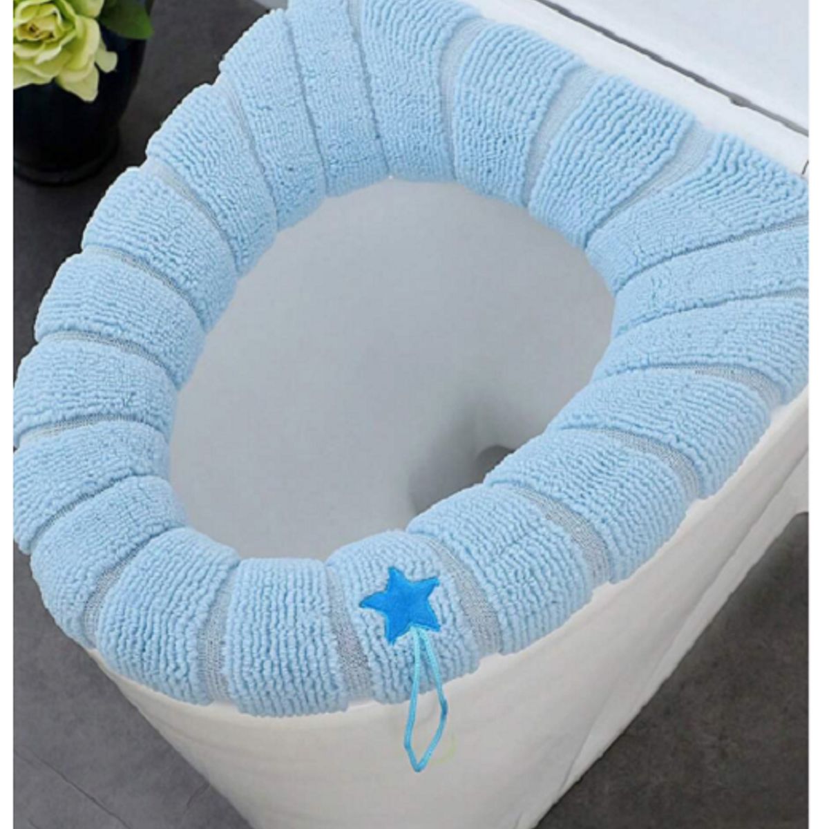 GENERICO - Protector de inodoro Funda de baño Set x3 celeste