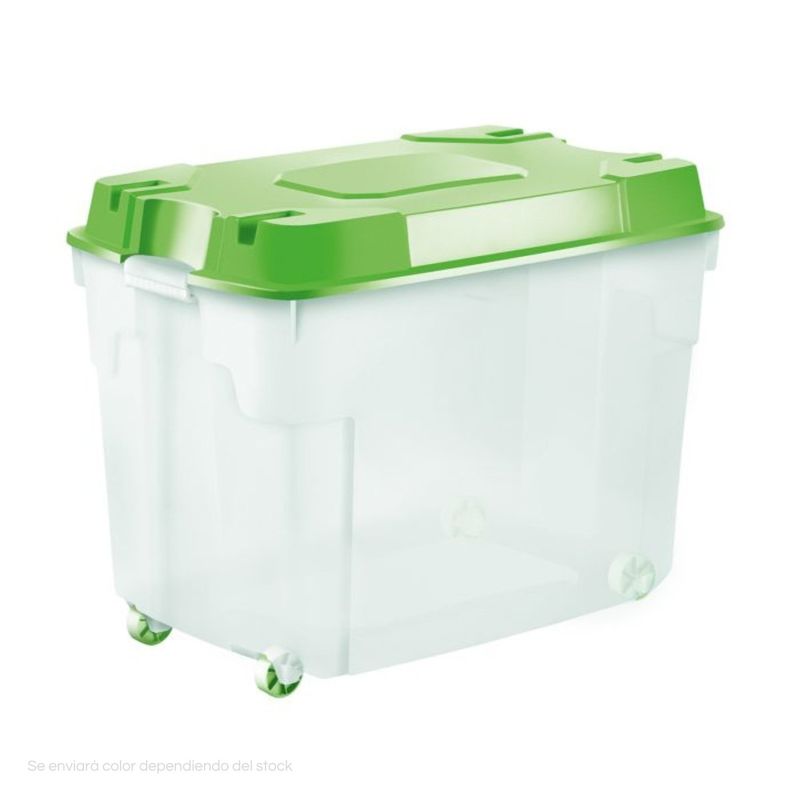 POLINPLAST - Caja Megacaja 164L Lechosa con Tapa y Ruedas Reforzadas