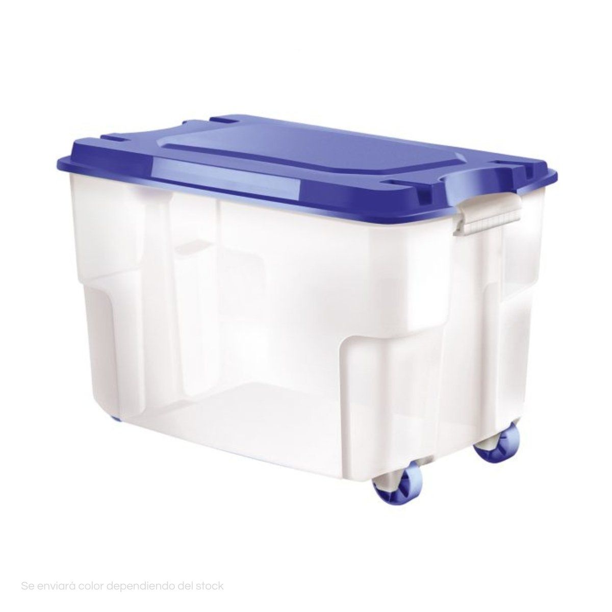 POLINPLAST - Caja Megacaja 50L Transparente con Tapa y Ruedas Seguras