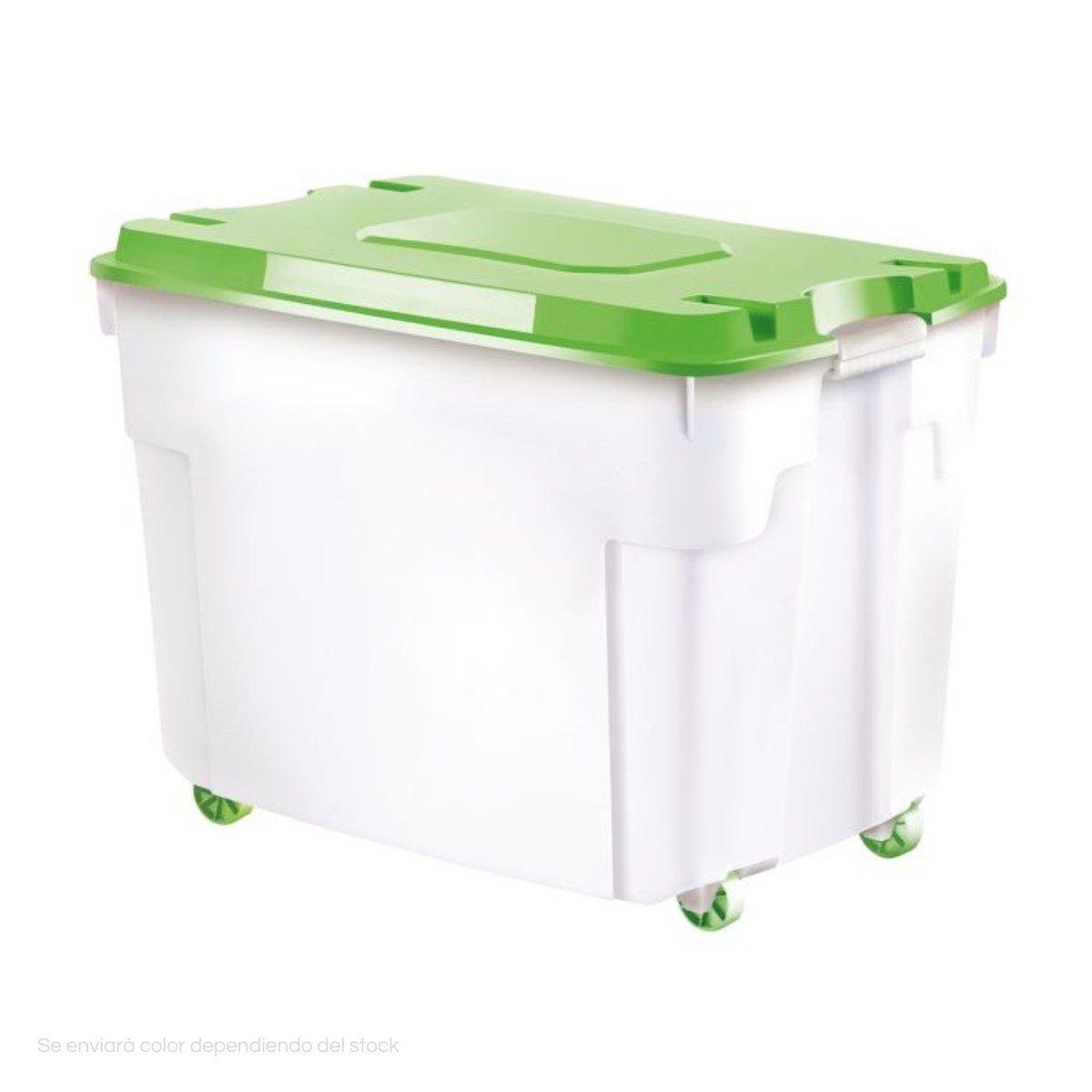 POLINPLAST - Caja Megacaja 56L Lechosa con Tapa y Ruedas Reforzadas