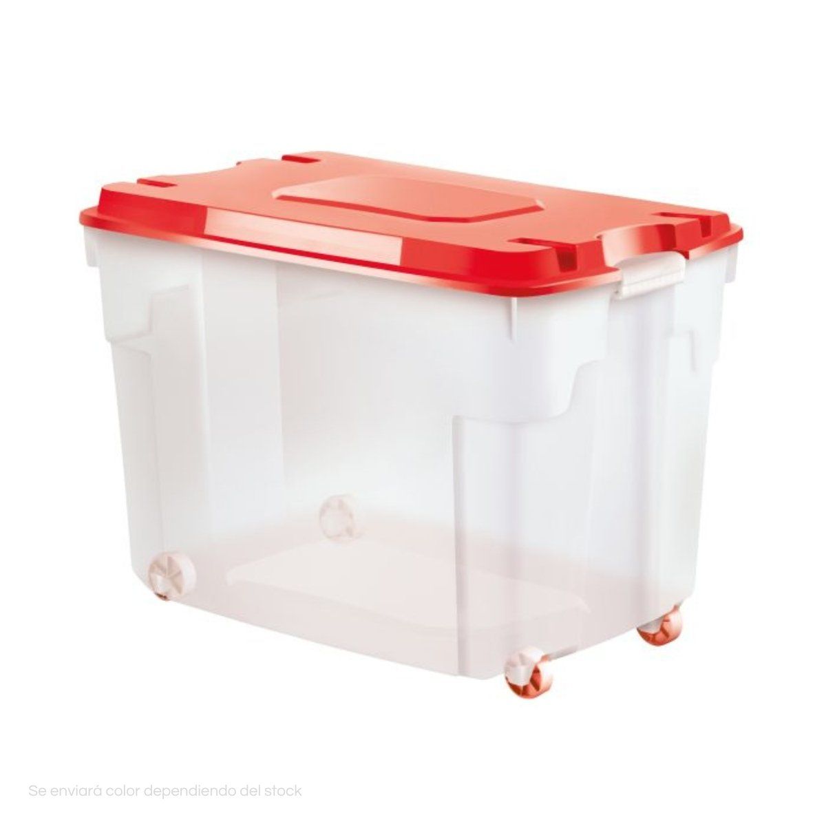 POLINPLAST - Caja Megacaja 56L Transparente con Tapa y Ruedas Seguras