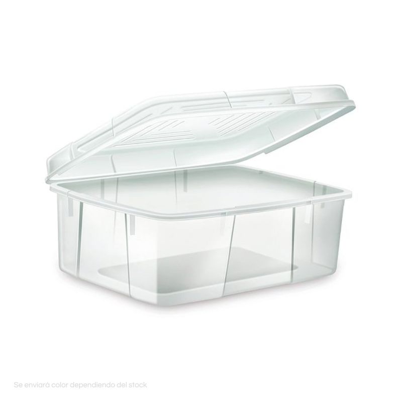 POLINPLAST - Caja Multiuso Americana 44. 8 L Transparente con Tapa Segura