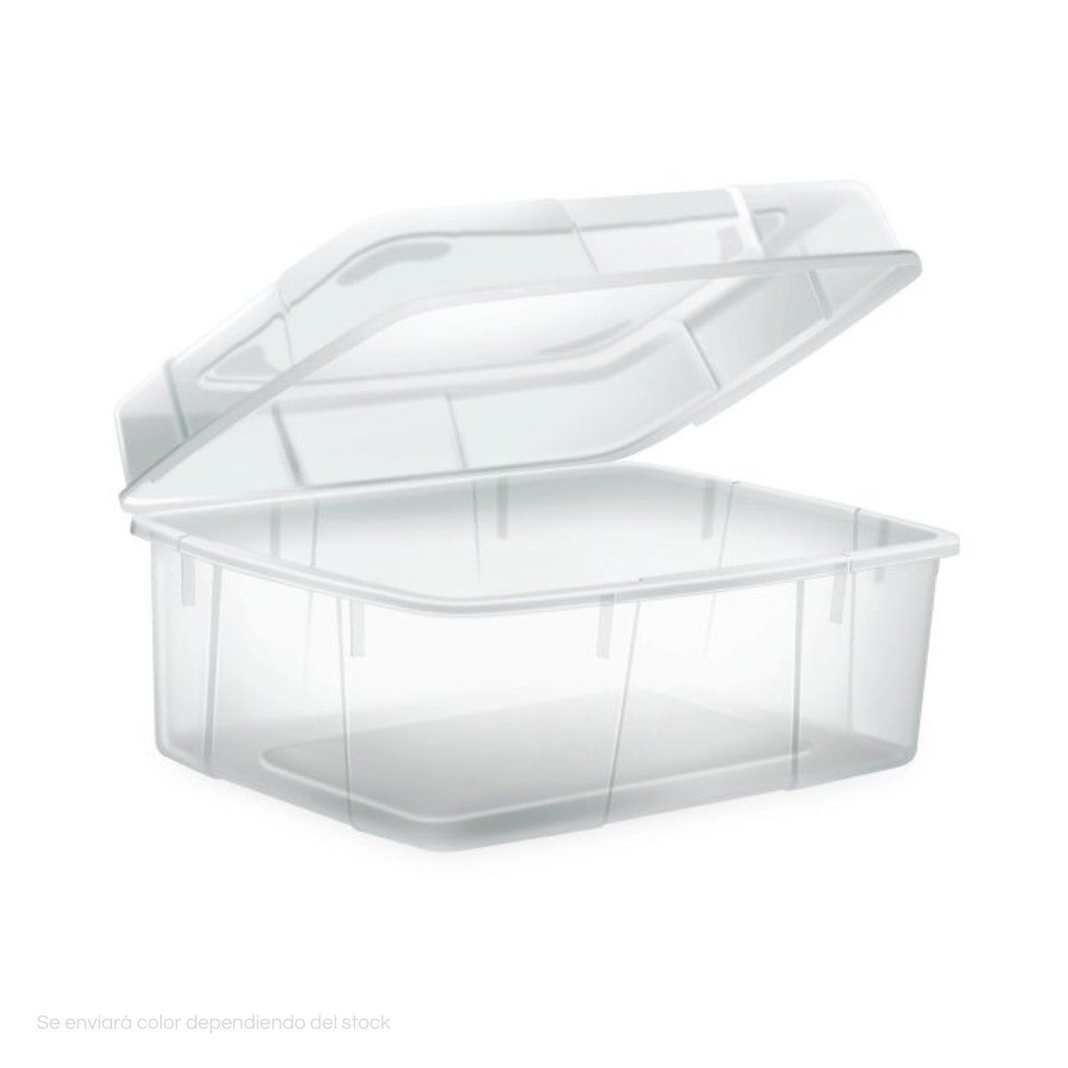 POLINPLAST - Caja Multiuso Jumbo 44. 8 L Transparente con Tapa Segura