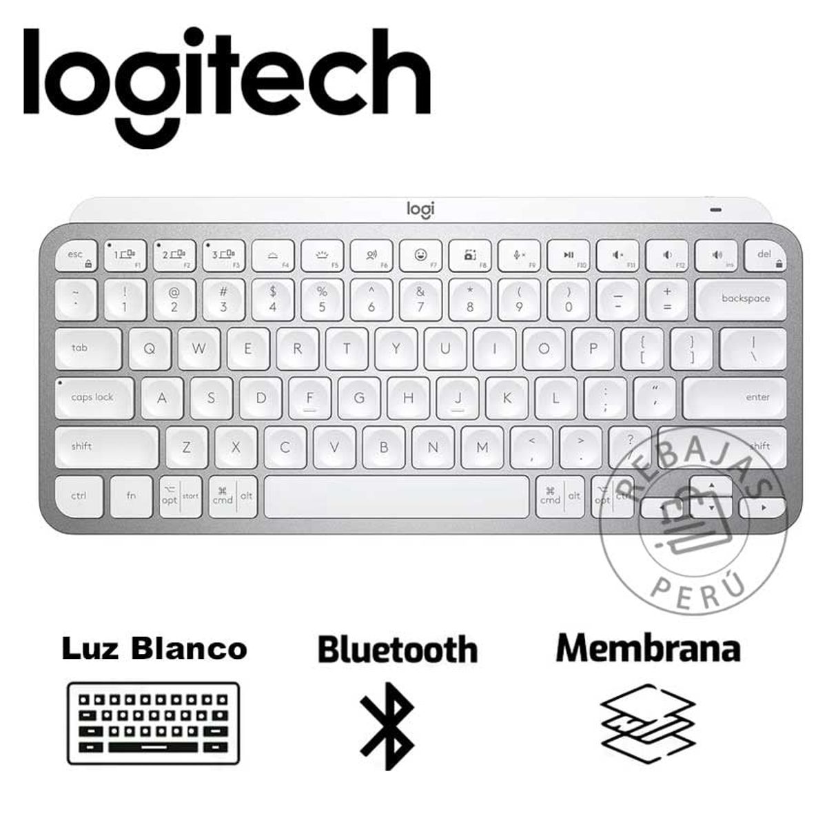 LOGITECH - Logitech MX Keys Mini Teclado compacto inalámbrico  retroiluminación