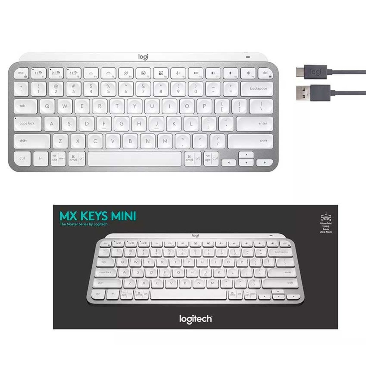 LOGITECH - Logitech MX Keys Mini Teclado compacto inalámbrico  retroiluminación