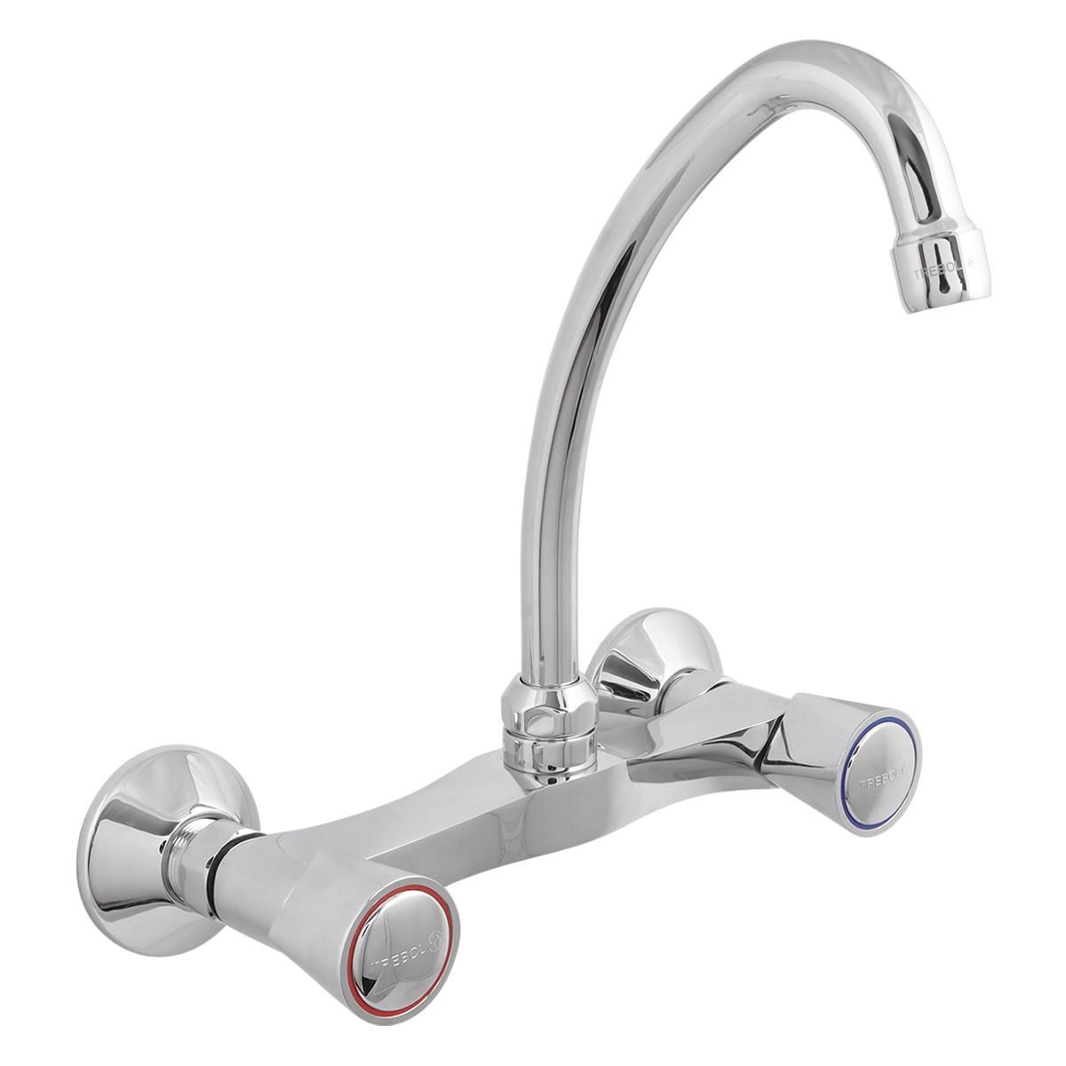 TREBOL - Monomando para Cocina en Bronce Cromado Plateado