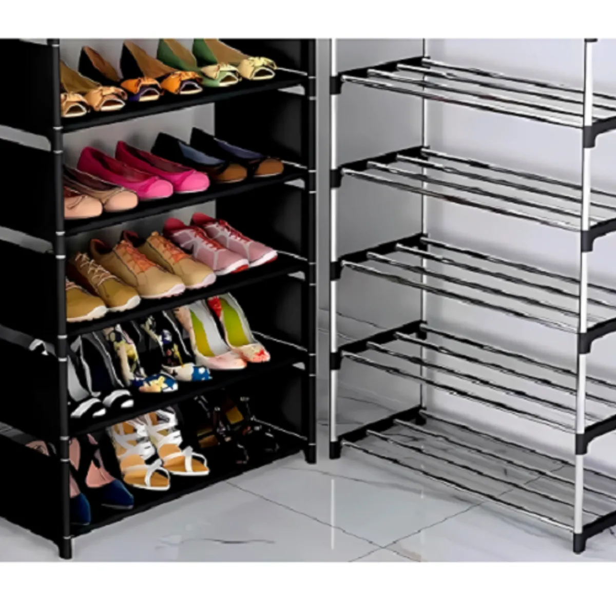 GENERICO - ZAPATERA DE METAL 6 NIVELES BLANCO