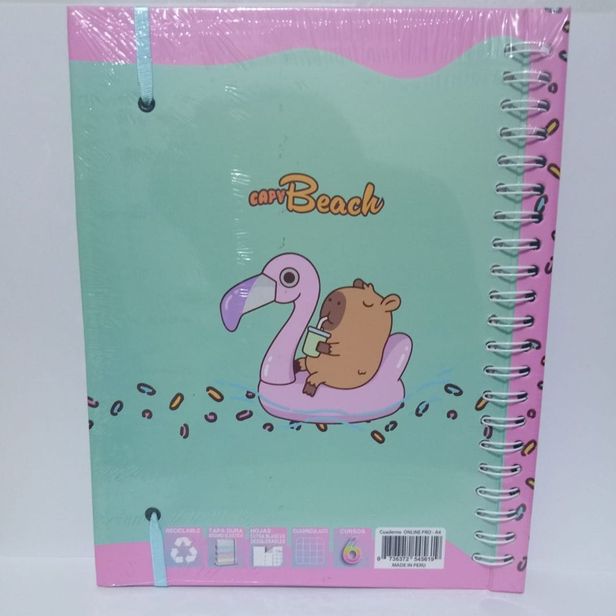 GENERICO - Cuaderno Capibara - 150 Hojas Doble Anillado - Beach