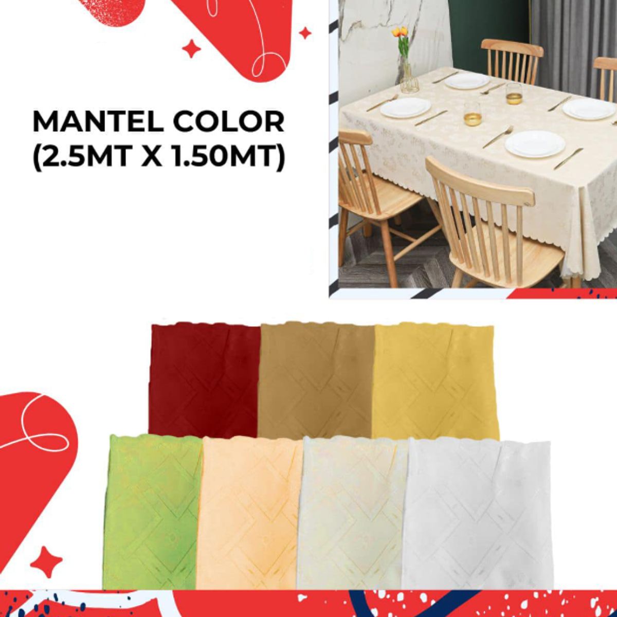 GENERICO - Mantel de Mesa Blondas Rectangular