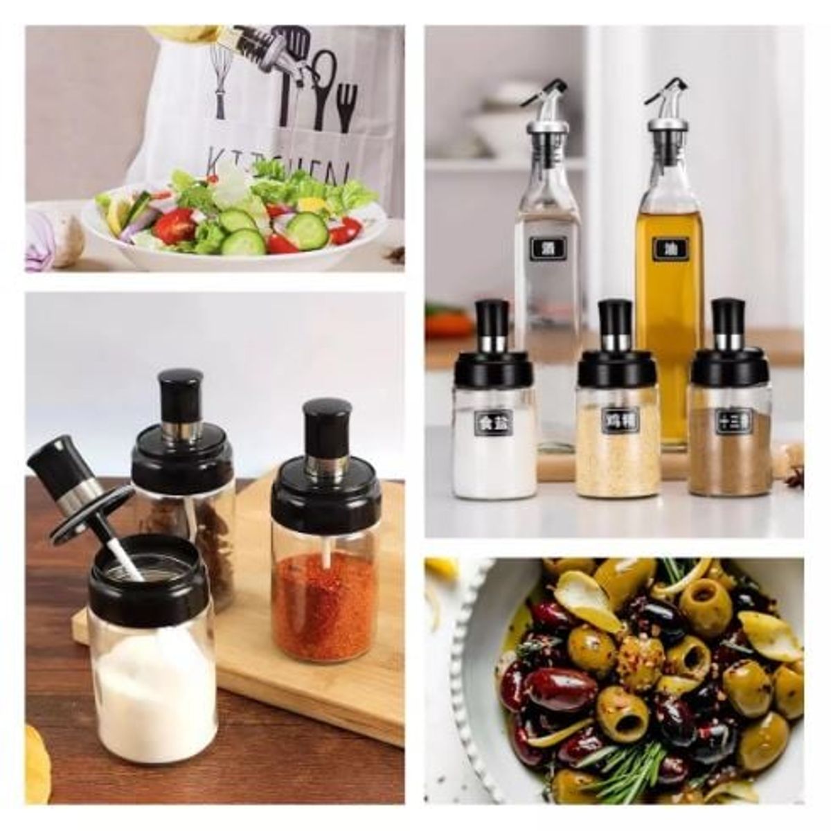 GENERICO - SET CONDIMENTEROS Y ACEITEROS 5 PIEZAS