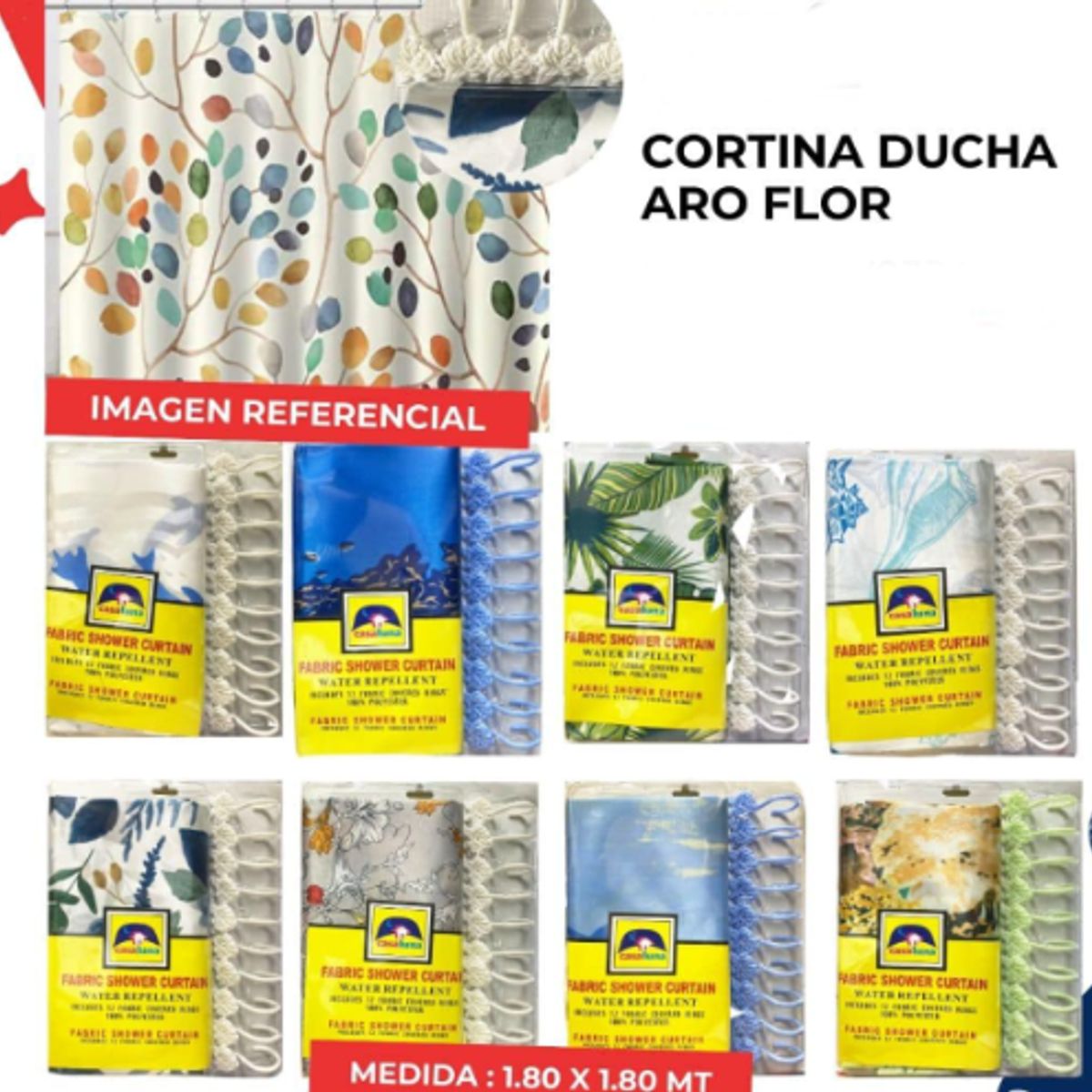 GENERICO - Cortina de ducha 180x180 CM