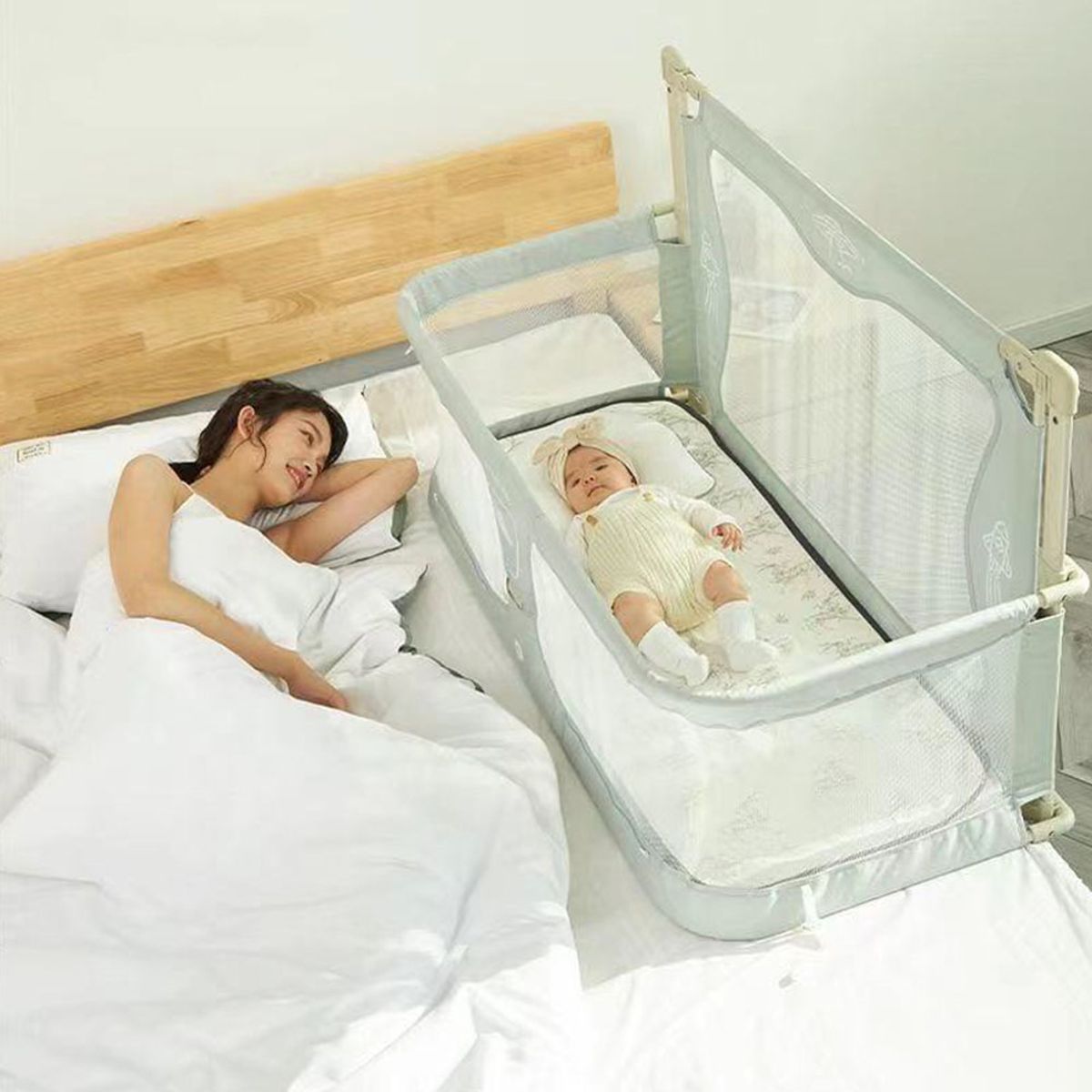 BABYKISS - BARANDA CUNA COLECHO PLEGABLE PARA BEBES 3 EN 1