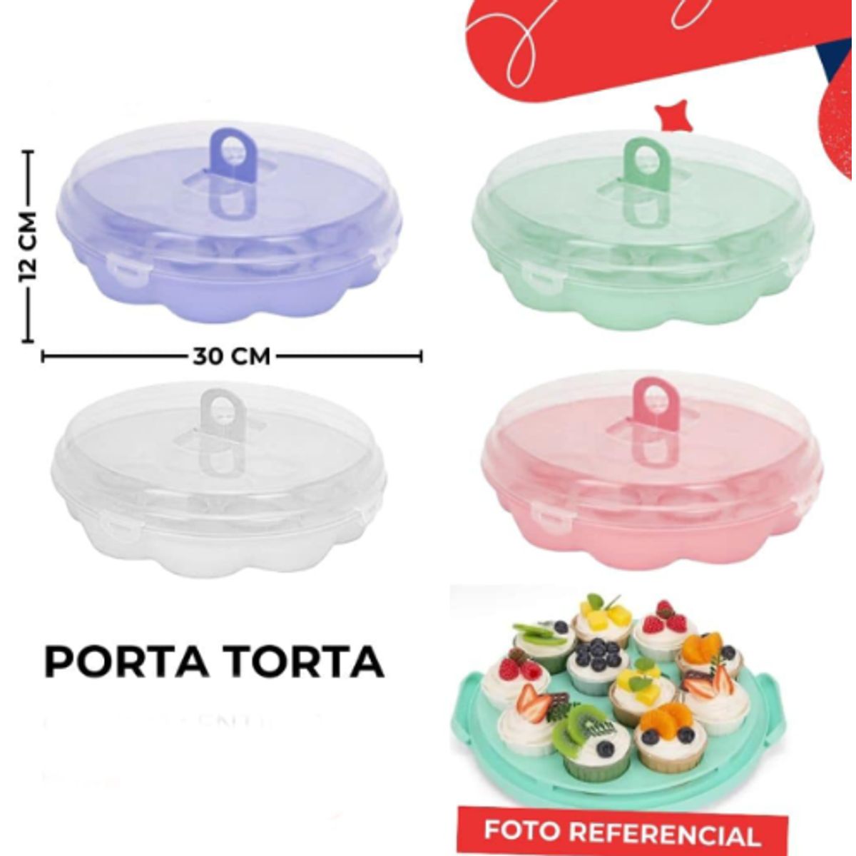 GENERICO - Porta torta de plástico