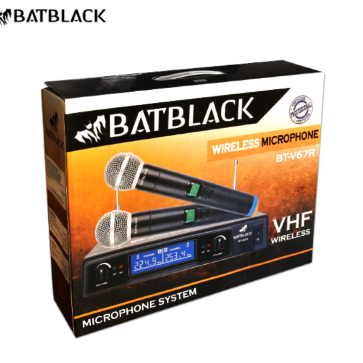 BATBLACK - Micrófono Inalámbrico Profesional VHF Batblack