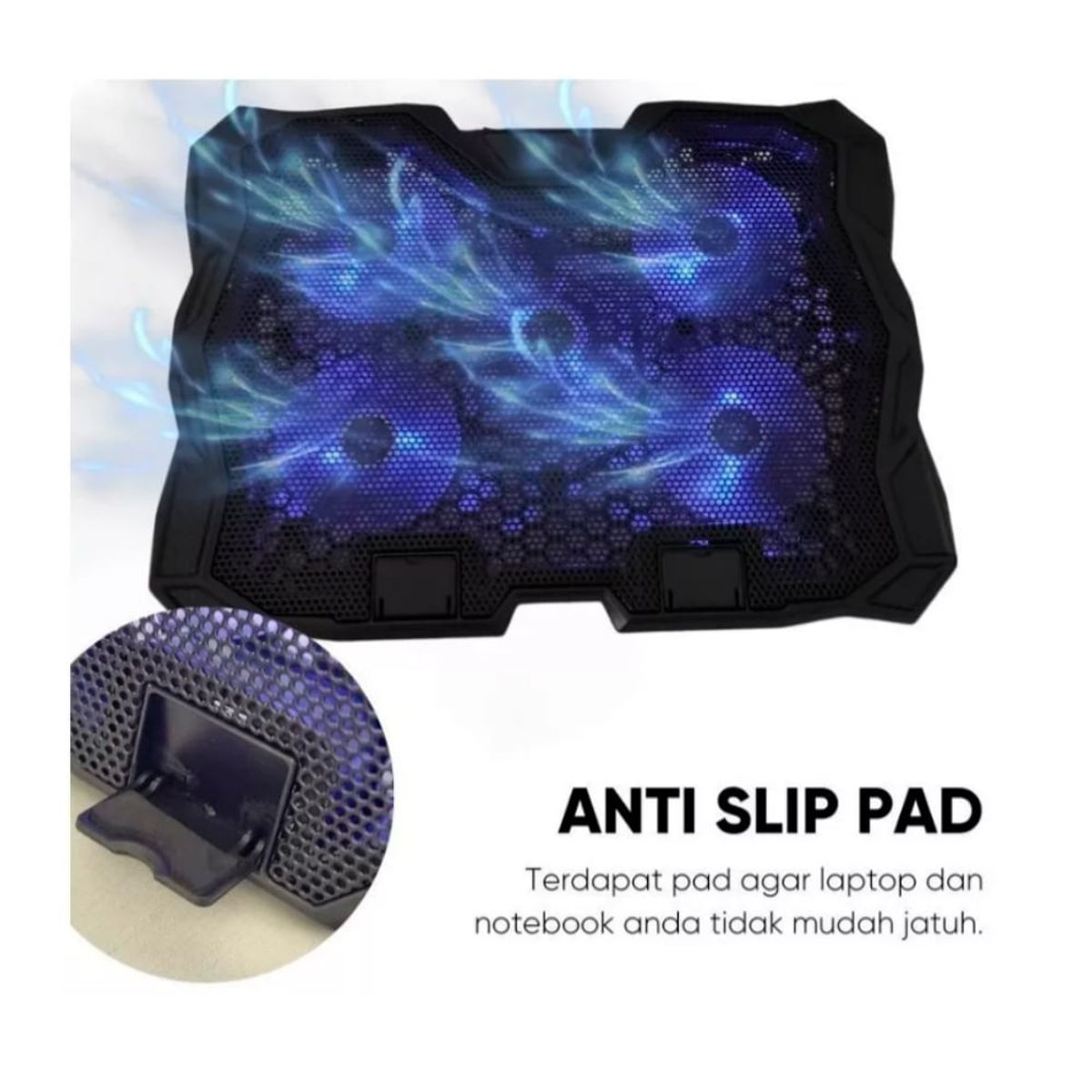 GENERICO - Cooler Para Laptop y Notebook Soporte Base con 5 Ventiladores