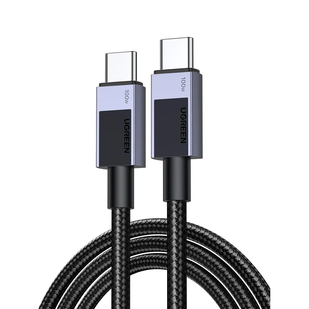 UGREEN - Cable Ugreen Carga Rapida Entrada Usb Tipo C 100w 1 M- Trenzado grey