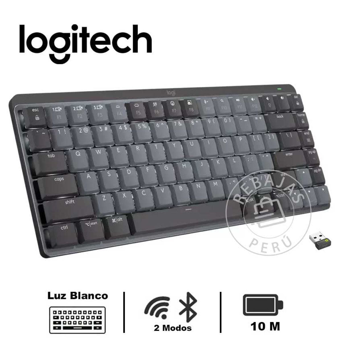 LOGITECH - Teclado Logitech Master Series Mx Mechanical Mini Español - Grafito