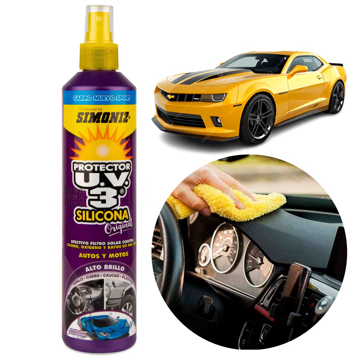 SIMONIZ - Silicona Simoniz Protector UV3 Extra Brillo 300ml New Car