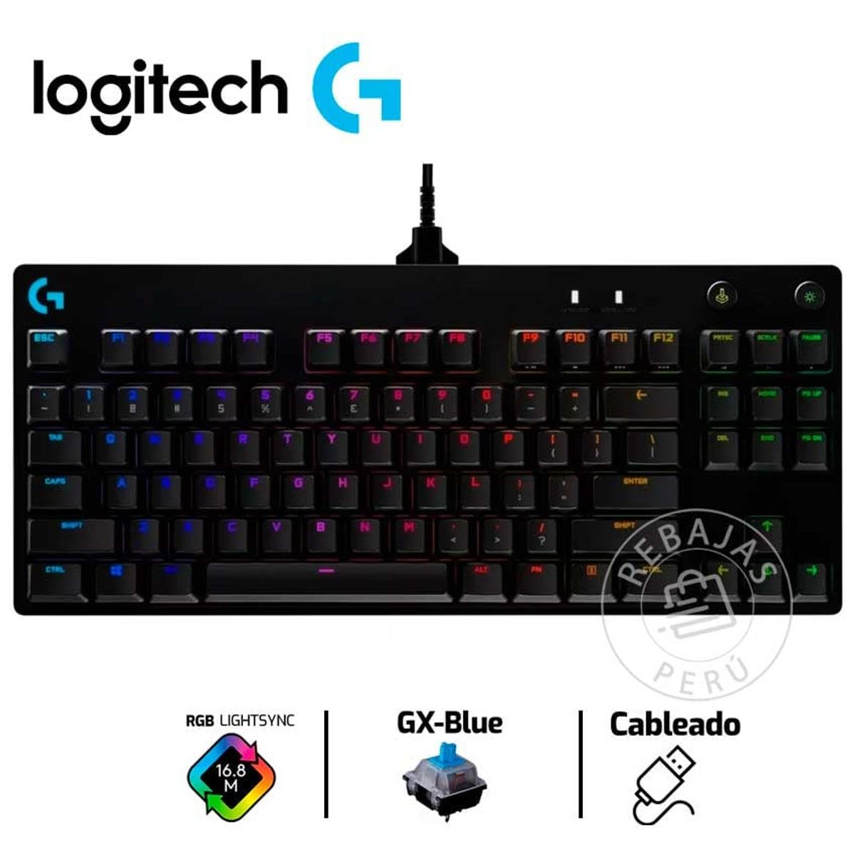LOGITECH - Logitech Pro Keyboard RGB USB - Teclado Mecánico Gaming Profesional