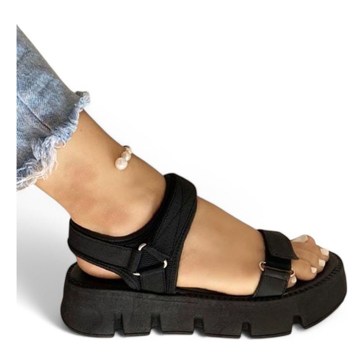 GENERICO - Sandalia Mujer Elevación Audaz 1177-50 Color Negro