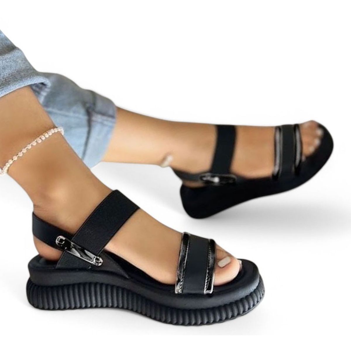 GENERICO - Sandalia Mujer Encanto Gracil 1177-50 Color Negro