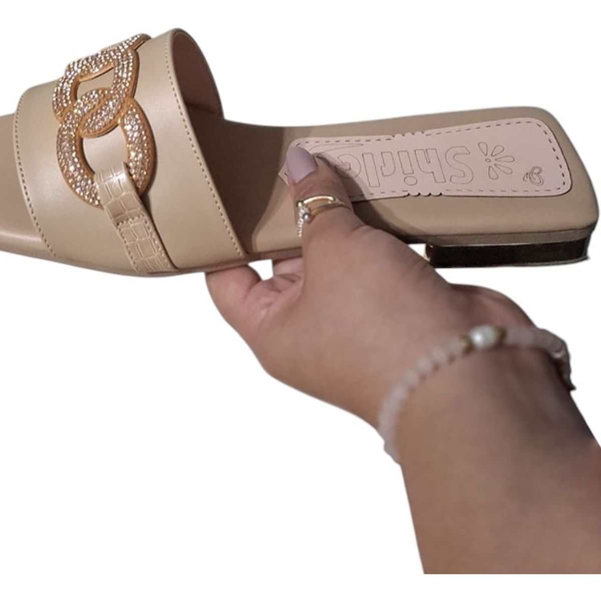 GENERICO - Sandalia Mujer Eslabones Radiantes 1177-40 Color Beige