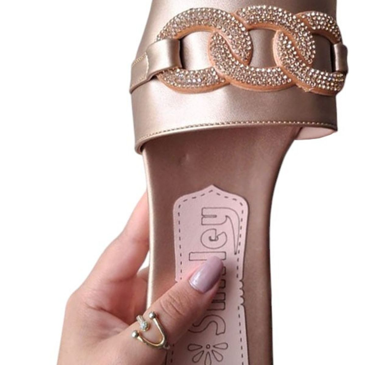 GENERICO - Sandalia Mujer Eslabones Radiantes 1177-40 Color Dorado