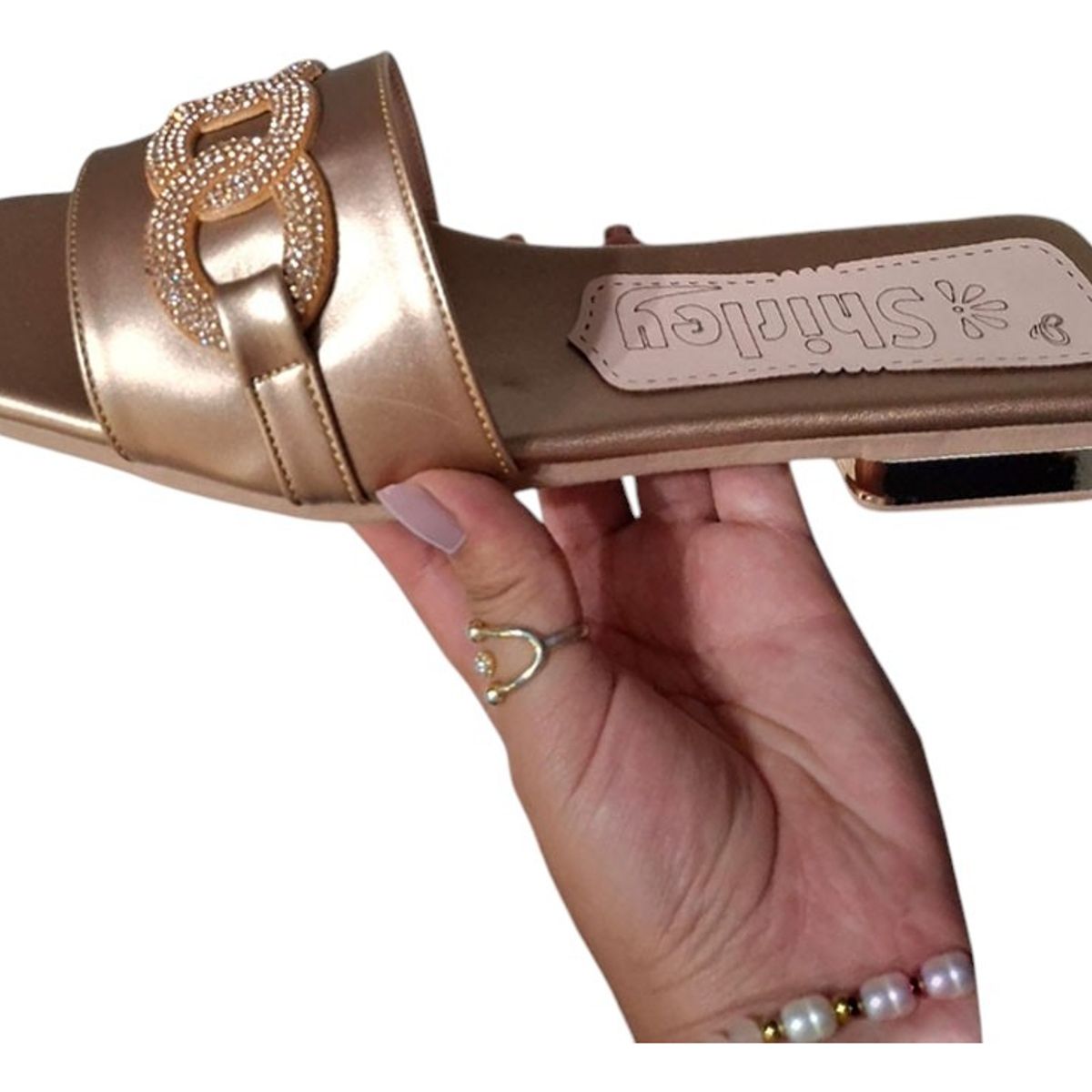 GENERICO - Sandalia Mujer Eslabones Radiantes 1177-40 Color Dorado