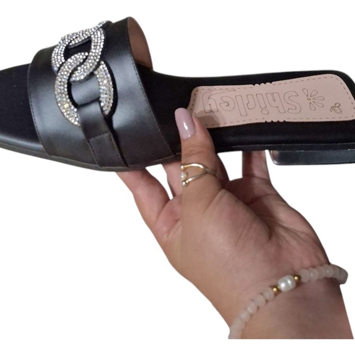 GENERICO - Sandalia Mujer Eslabones Radiantes 1177-40 Color Negro