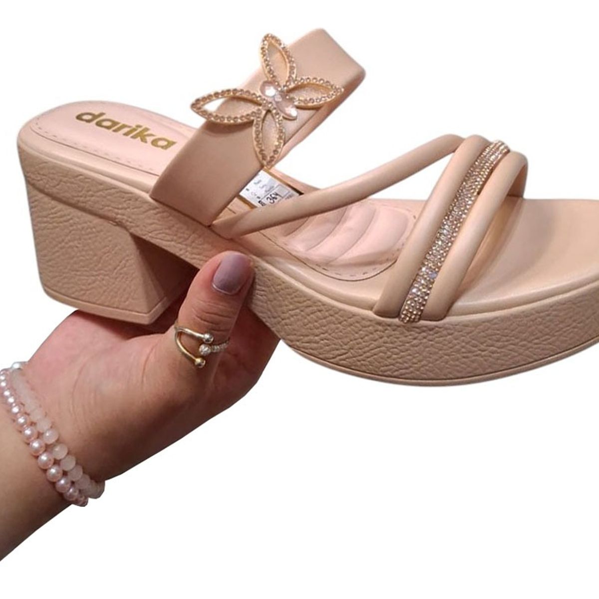 GENERICO - Sandalia Mujer Flor De Noche 1177-55 Color Beige