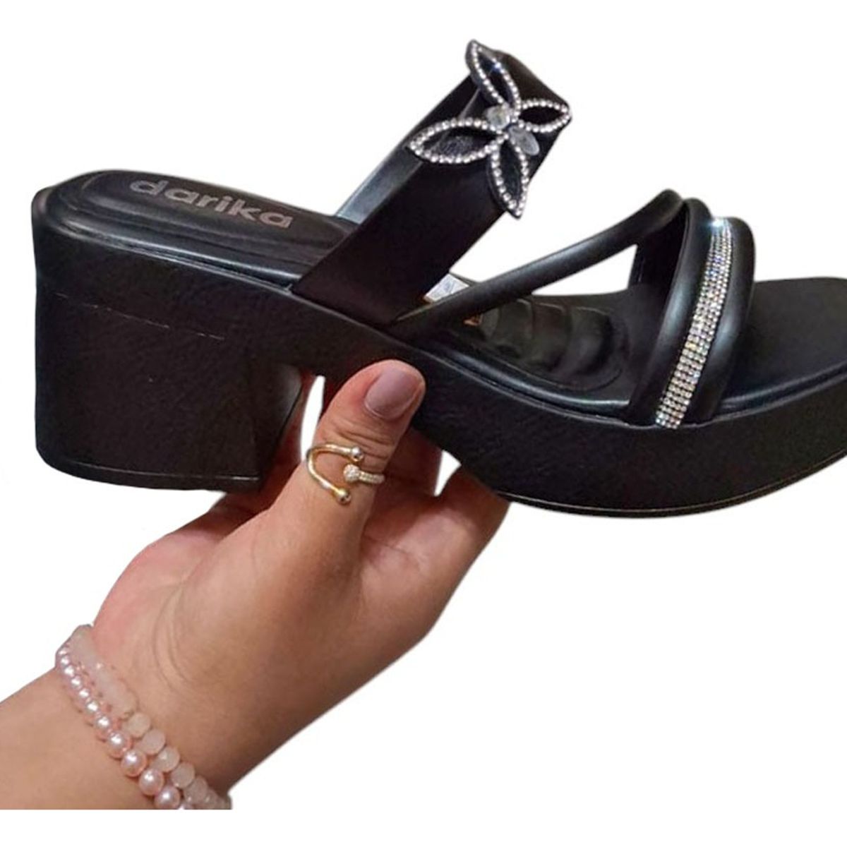 GENERICO - Sandalia Mujer Flor De Noche 1177-55 Color Negro