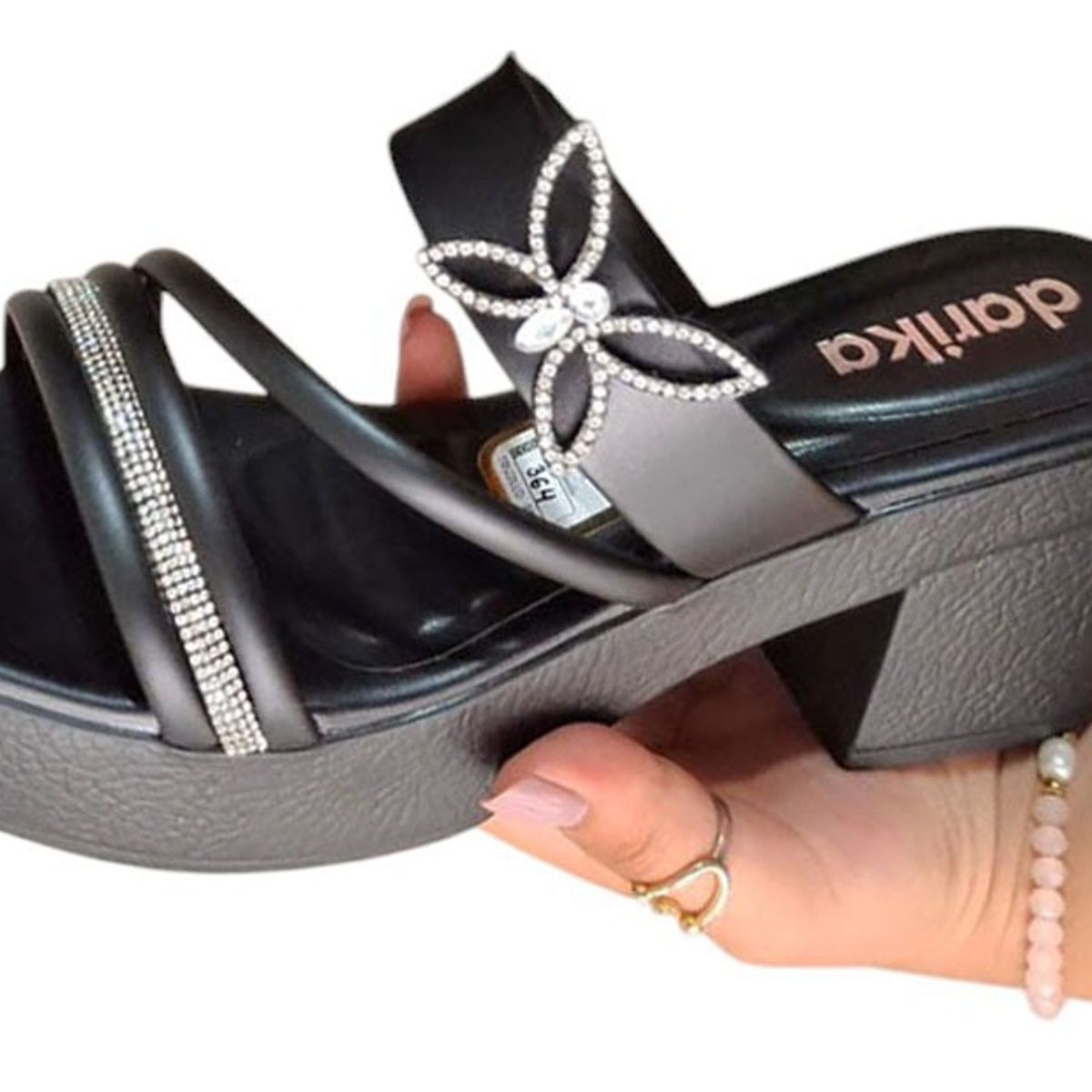 GENERICO - Sandalia Mujer Flor De Noche 1177-55 Color Negro