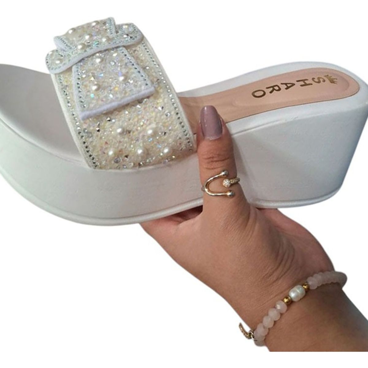 GENERICO - Sandalia Mujer Perla De Lujo 1177-55 Color Blanco