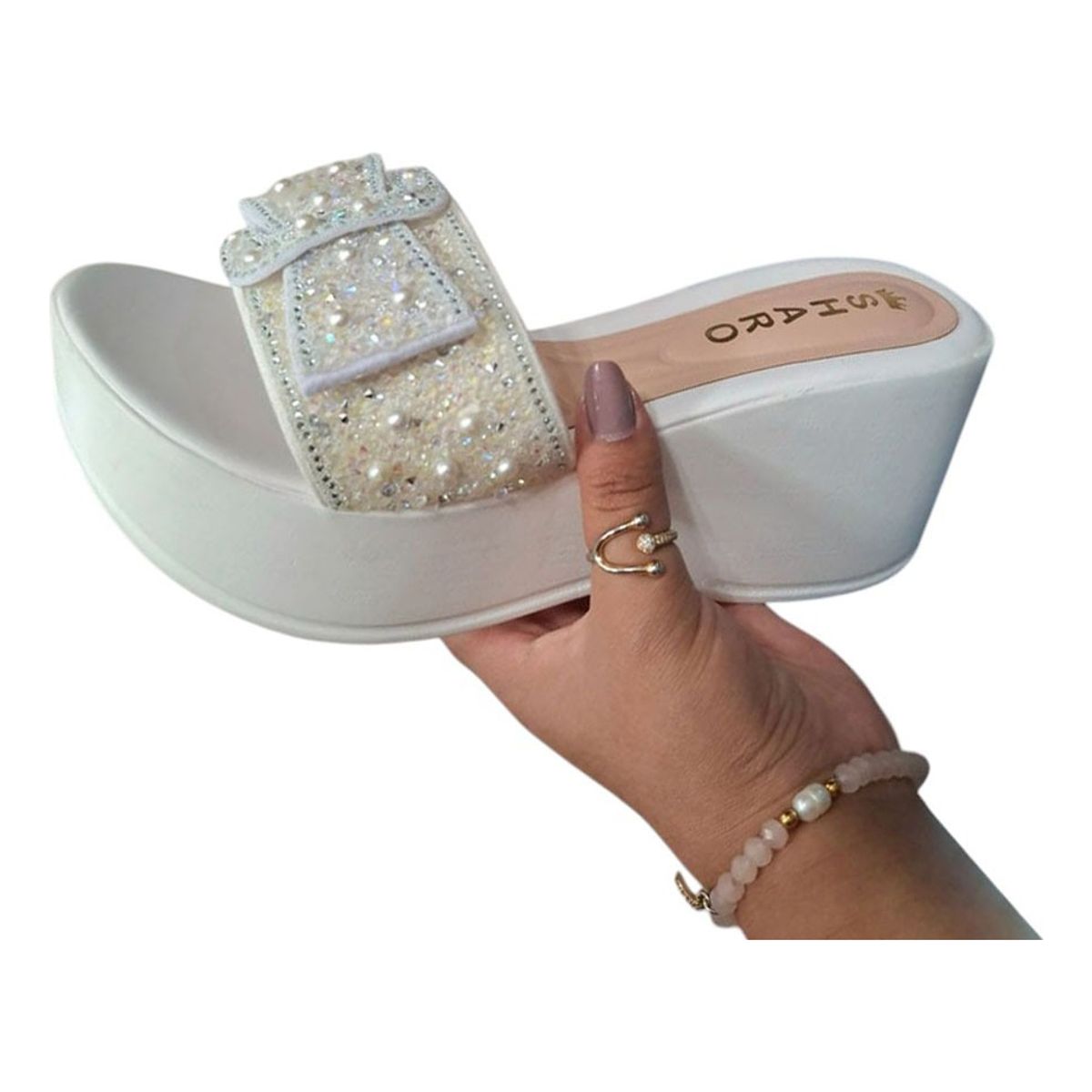 GENERICO - Sandalia Mujer Perla De Lujo 1177-55 Color Blanco