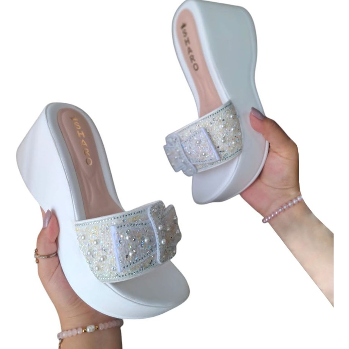 GENERICO - Sandalia Mujer Perla De Lujo 1177-55 Color Blanco