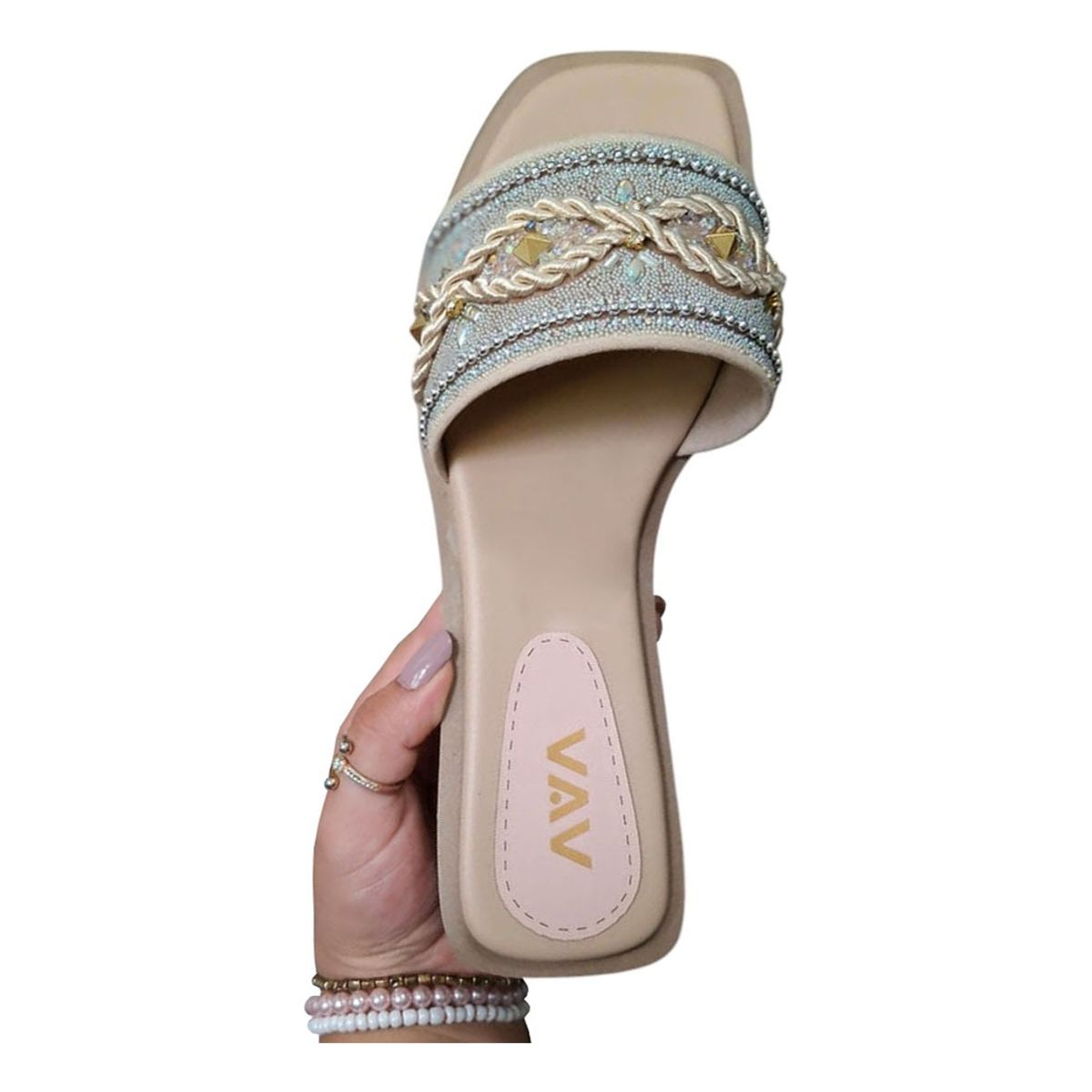 GENERICO - Sandalia Mujer Trenza Encantada 1177-40 Color Beige