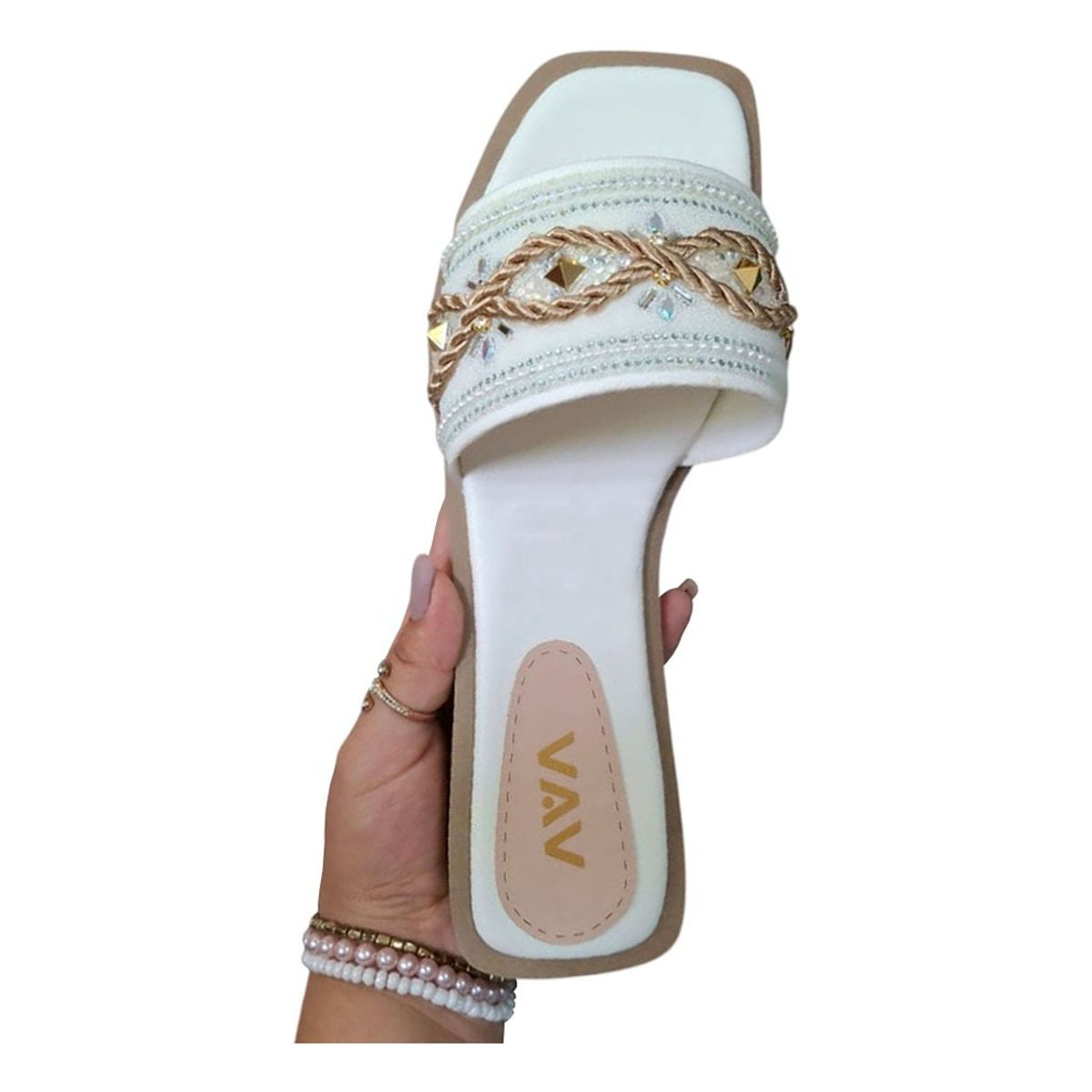 GENERICO - Sandalia Mujer Trenza Encantada 1177-40 Color Blanco