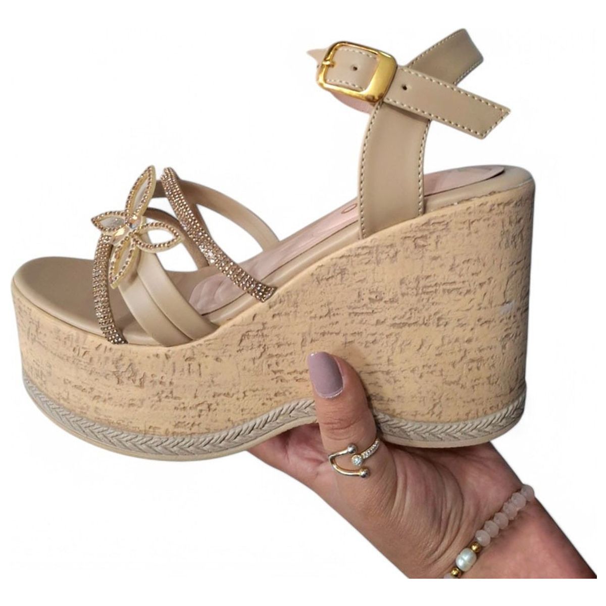 GENERICO - Taco Mujer Brillo Eterno 1177-65 Color Beige