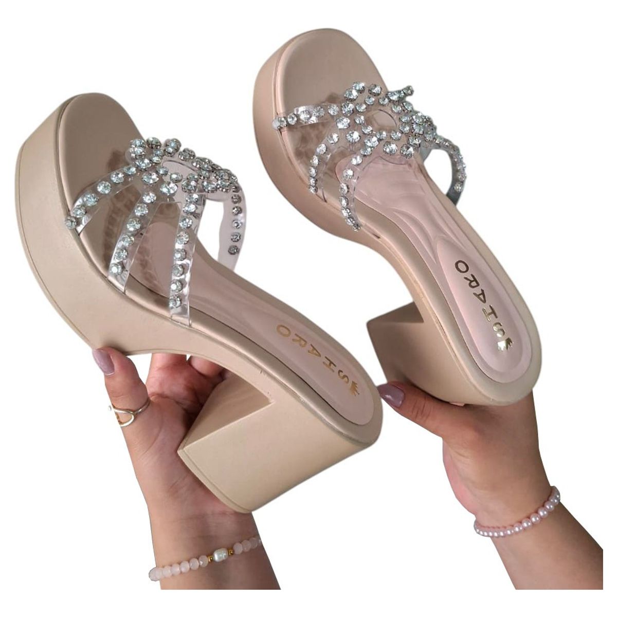 GENERICO - Taco Mujer Destellos De Elegancia 1177-60 Color Beige