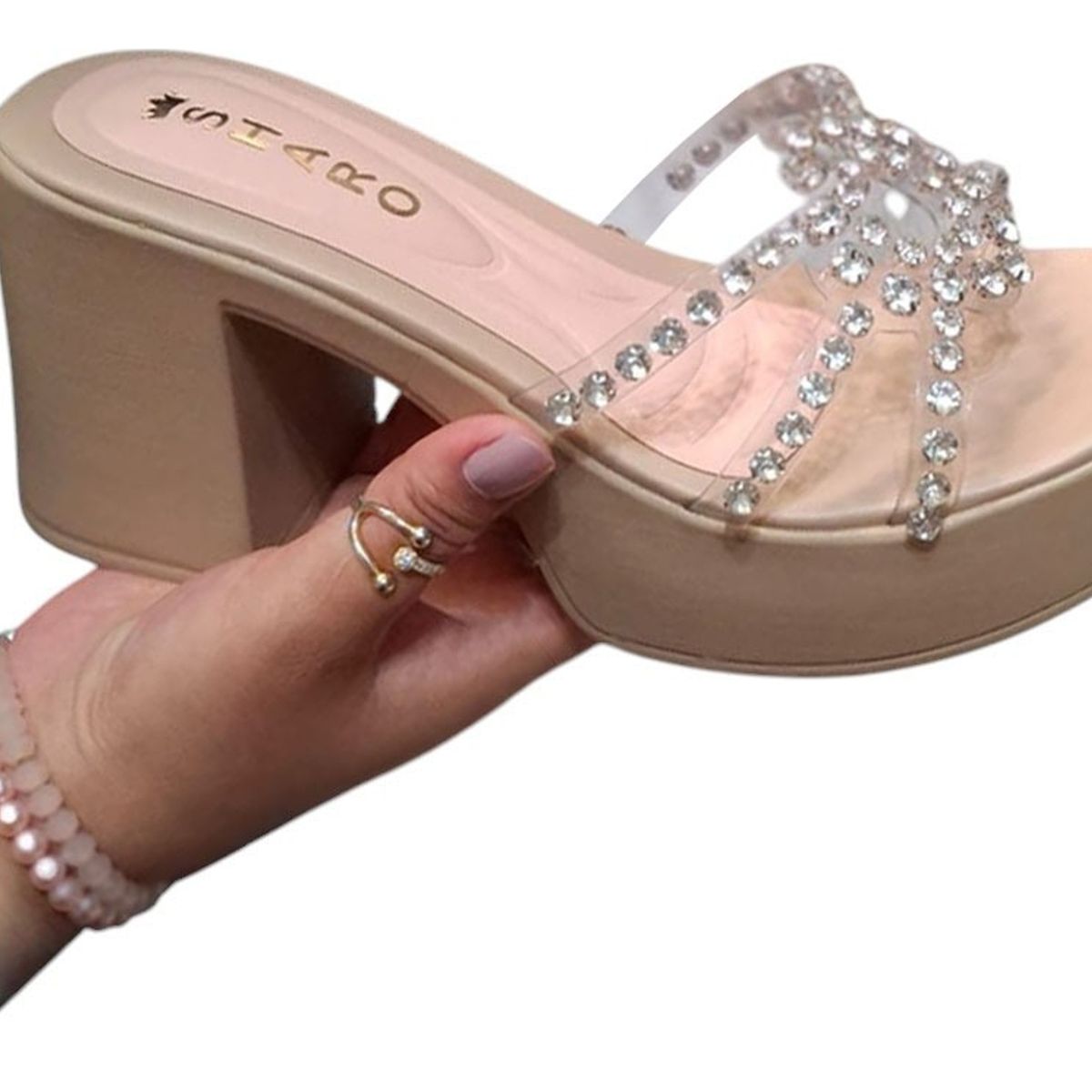 GENERICO - Taco Mujer Destellos De Elegancia 1177-60 Color Beige