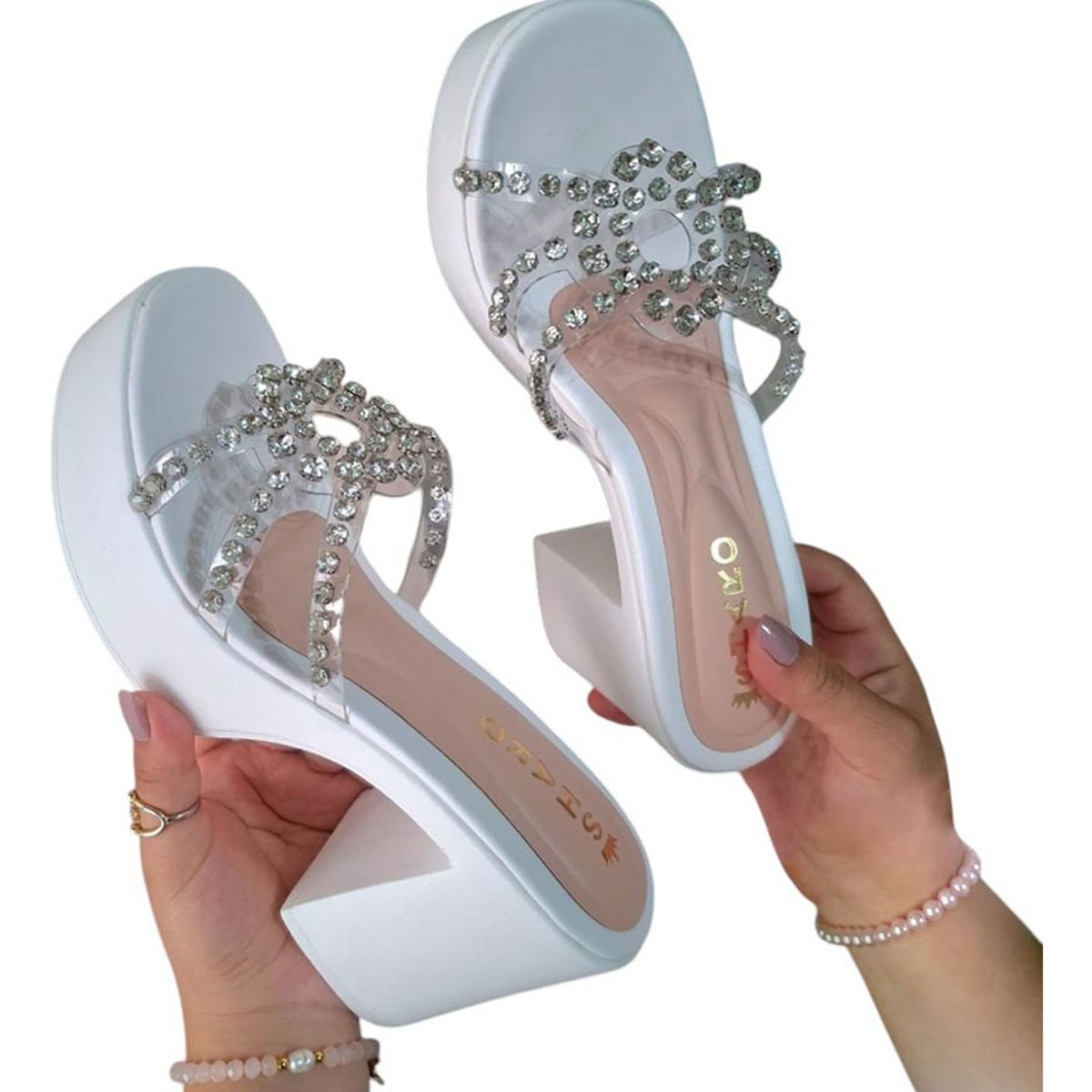 GENERICO - Taco Mujer Destellos De Elegancia 1177-60 Color Blanco