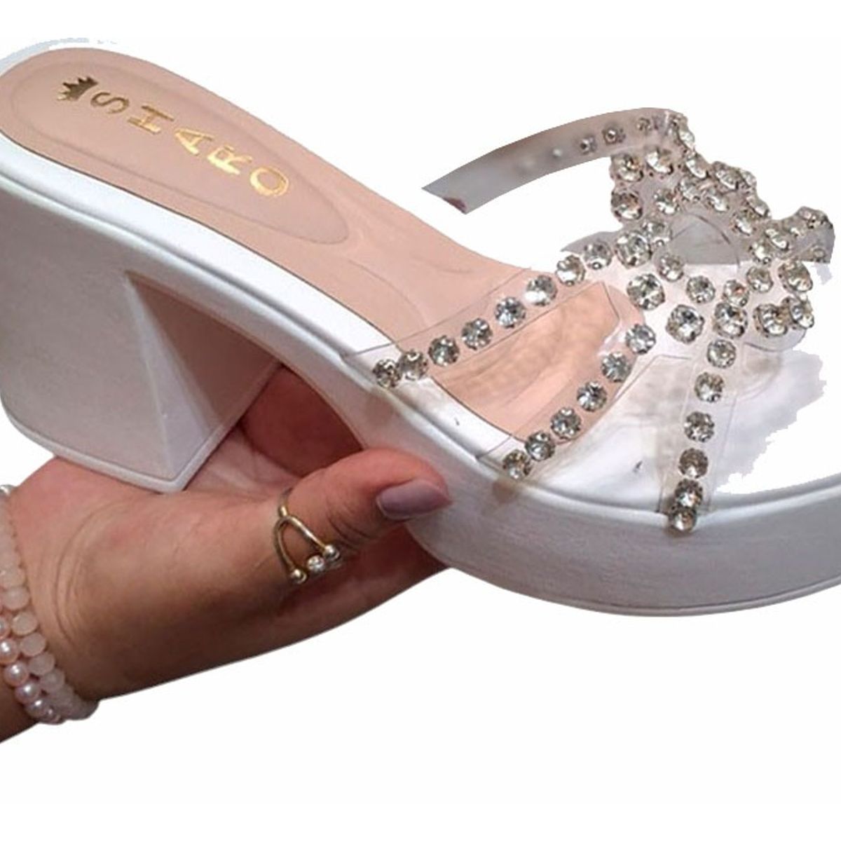 GENERICO - Taco Mujer Destellos De Elegancia 1177-60 Color Blanco