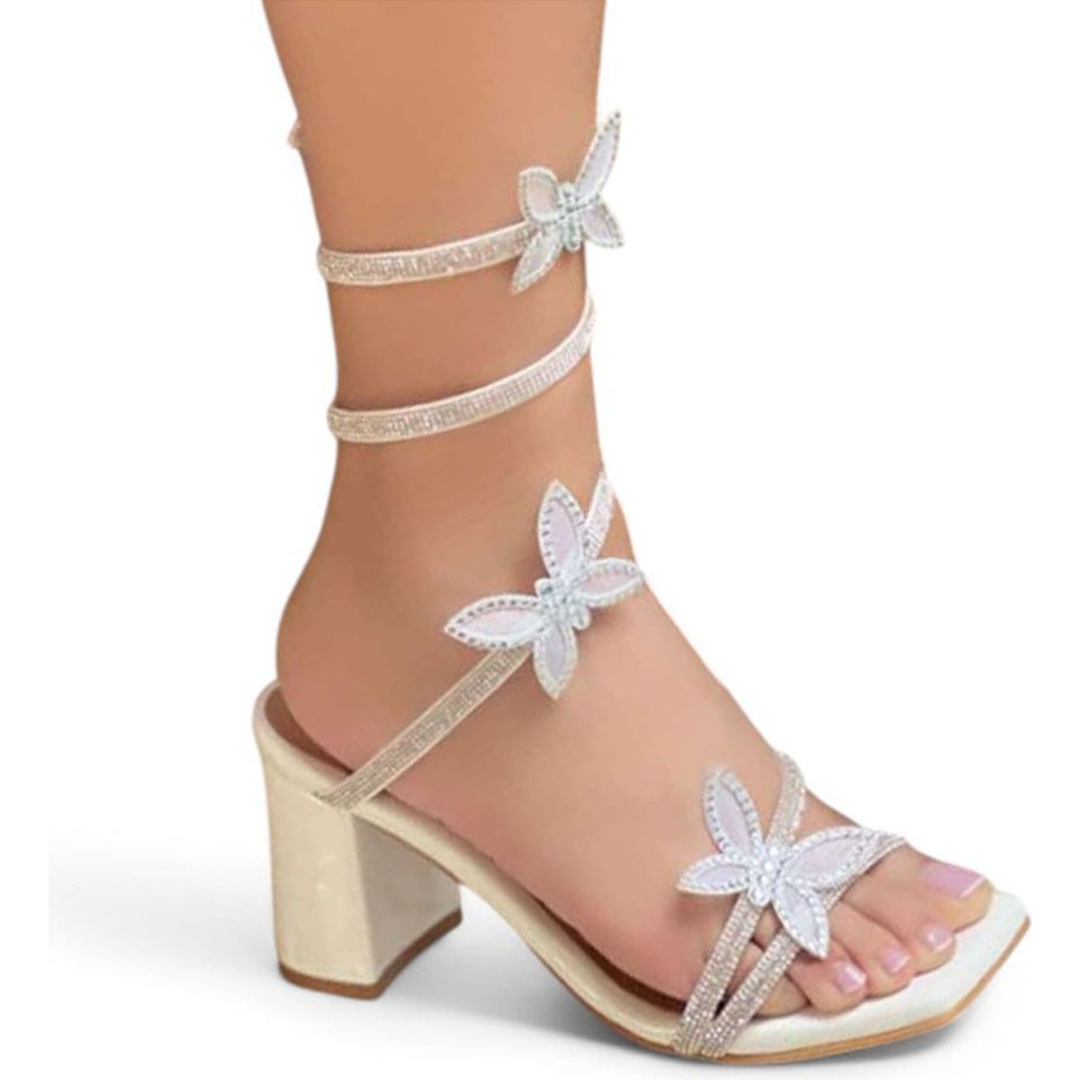 GENERICO - Taco Mujer Fantasia Floral 1177-68 Color Blanco