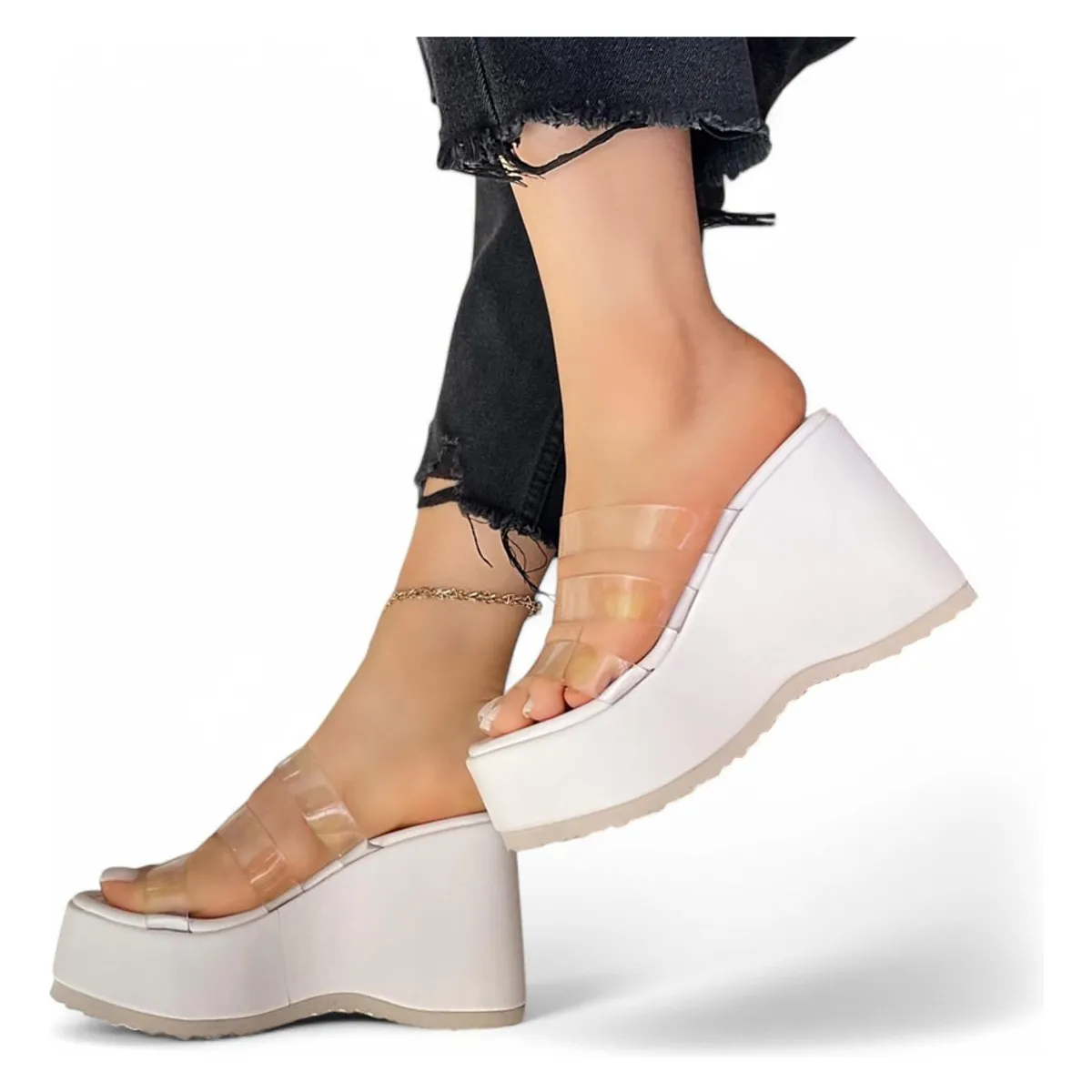 GENERICO - Taco Mujer Pasos De Cristal 1177-58 Color Blanco