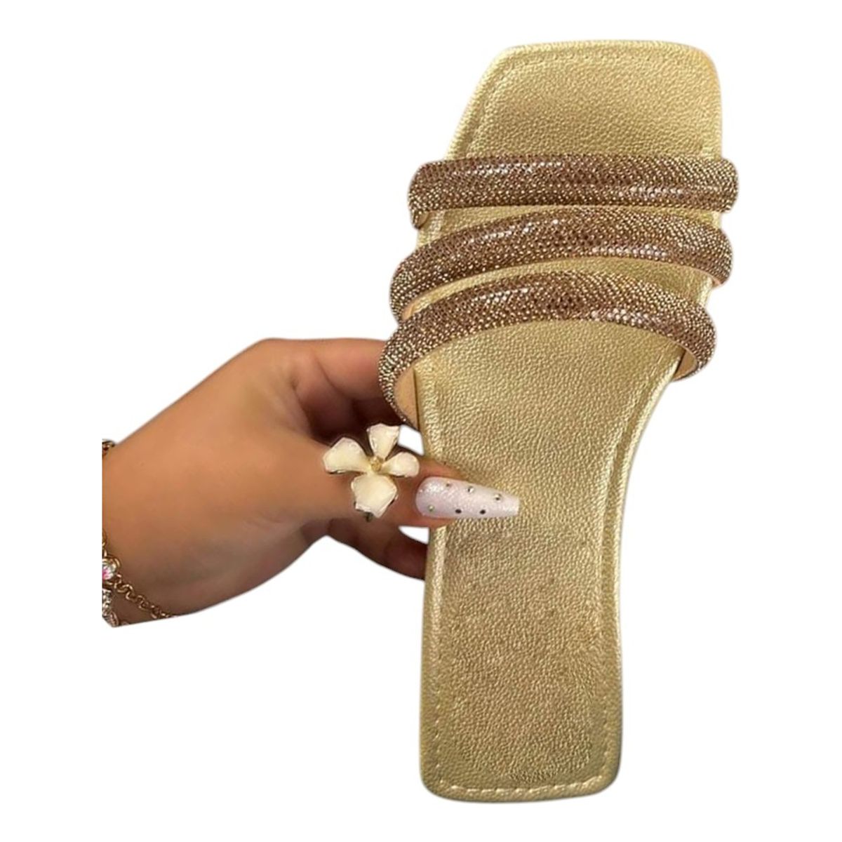 GENERICO - Taco Mujer Resplandor Entrelazado 1177-40 Color Beige