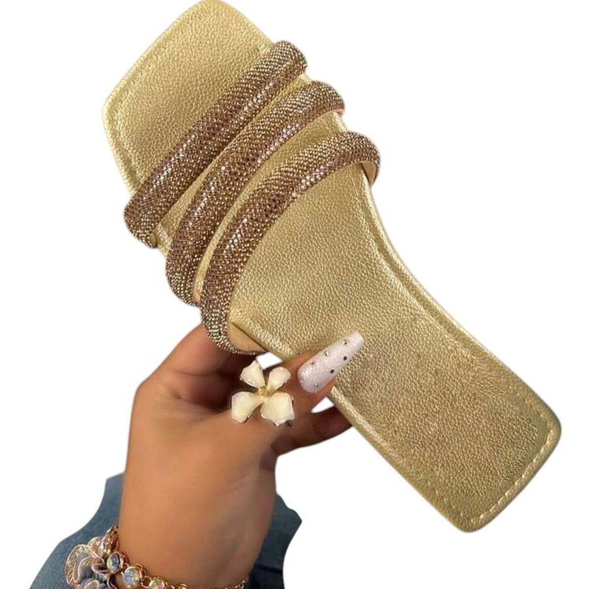 GENERICO - Taco Mujer Resplandor Entrelazado 1177-40 Color Beige