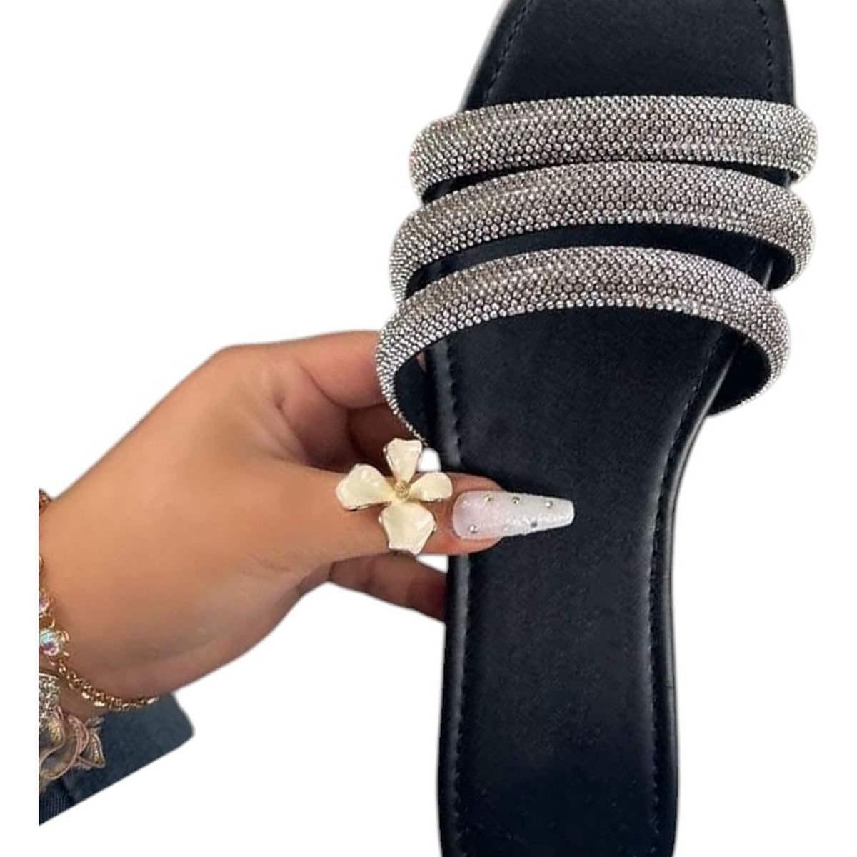 GENERICO - Taco Mujer Resplandor Entrelazado 1177-40 Color Negro